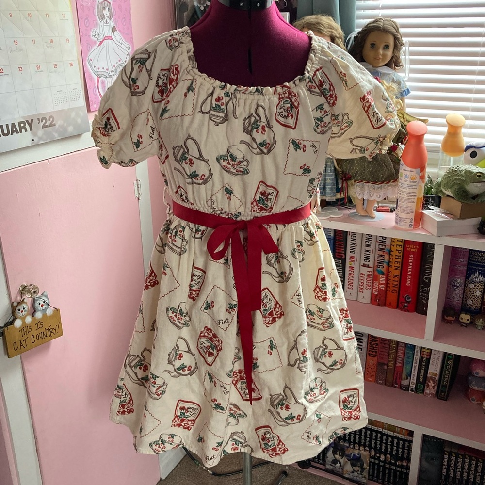 F.I.N.T. Japanese Harajuku Cherry Jam and Tea Party Set Dress Kawaii OS